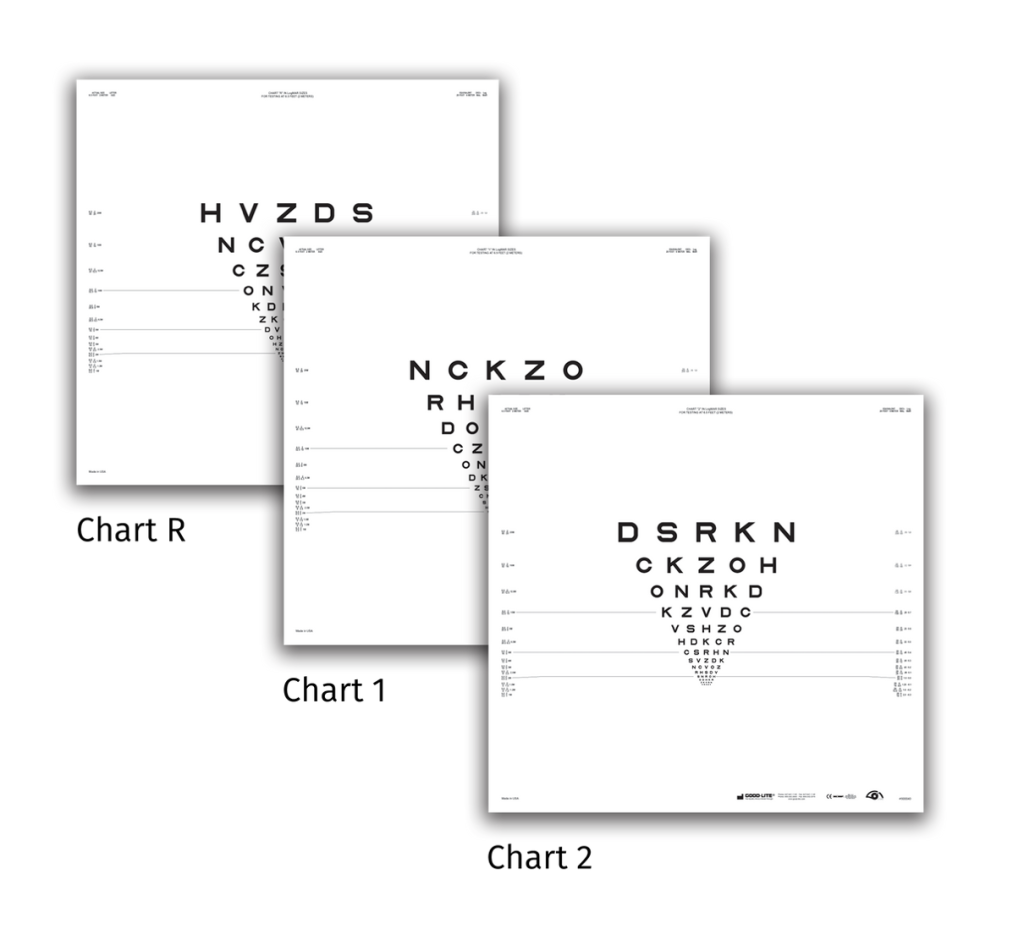 Original Series ETDRS Translucent Distance Charts for 6.5 feet/2 meters ...